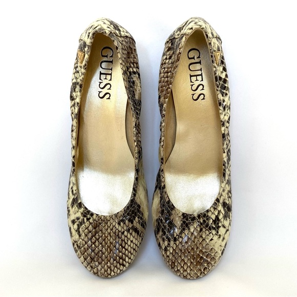 GUESS “Lawri” Snakeskin Stacked Wedge Heel Women’s Size 9.5M - Picture 1 of 14